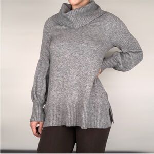 BOGO FREE‎ Anthropologie Paloma Cowl Neck Knit Tunic Side Slit Size XS Grey